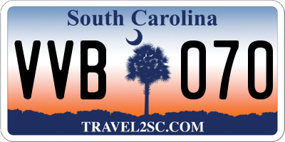 SC license plate VVB070