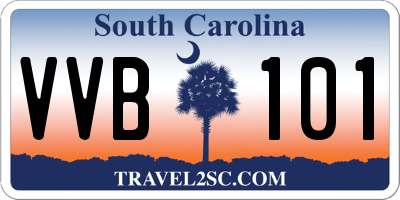 SC license plate VVB101
