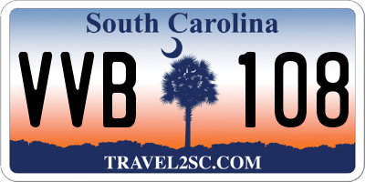 SC license plate VVB108
