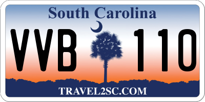SC license plate VVB110