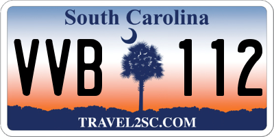 SC license plate VVB112