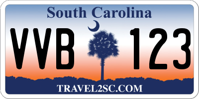 SC license plate VVB123