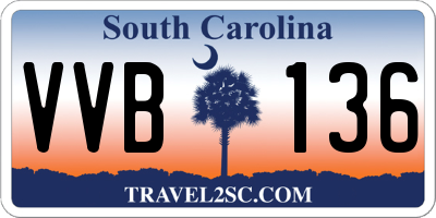 SC license plate VVB136