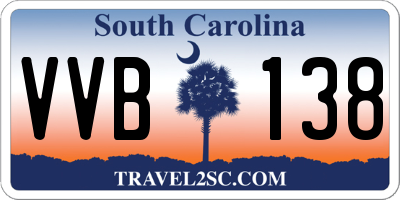 SC license plate VVB138