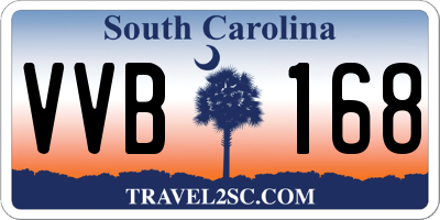 SC license plate VVB168
