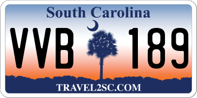 SC license plate VVB189