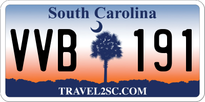 SC license plate VVB191