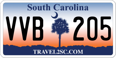 SC license plate VVB205