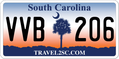SC license plate VVB206