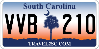 SC license plate VVB210