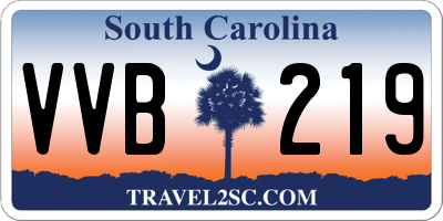 SC license plate VVB219