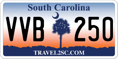 SC license plate VVB250