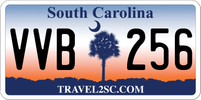 SC license plate VVB256