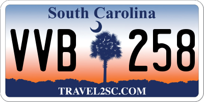 SC license plate VVB258