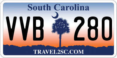 SC license plate VVB280
