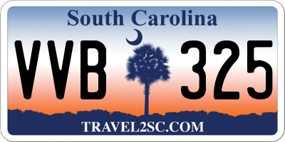 SC license plate VVB325