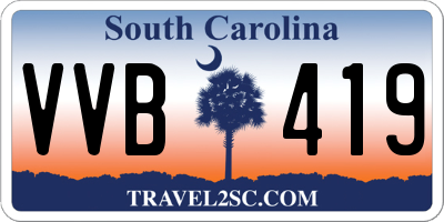 SC license plate VVB419