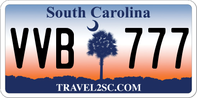 SC license plate VVB777