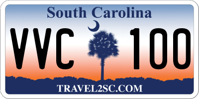 SC license plate VVC100