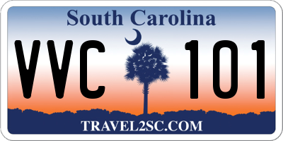 SC license plate VVC101