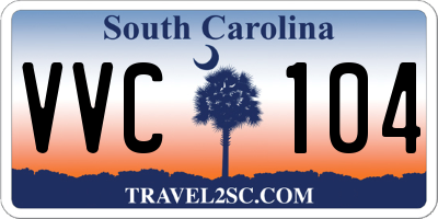 SC license plate VVC104