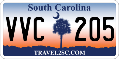 SC license plate VVC205