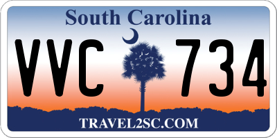 SC license plate VVC734