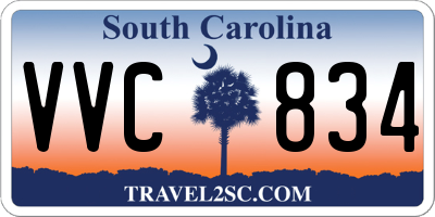 SC license plate VVC834