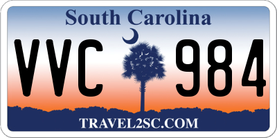 SC license plate VVC984