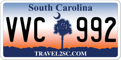 SC license plate VVC992