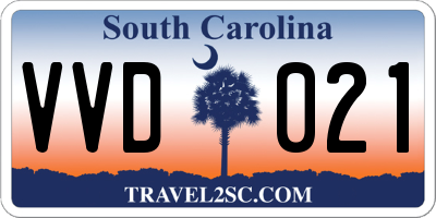 SC license plate VVD021