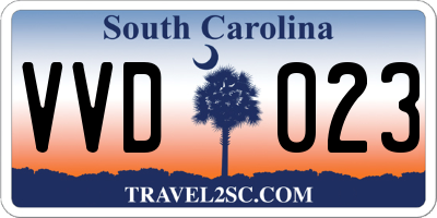 SC license plate VVD023