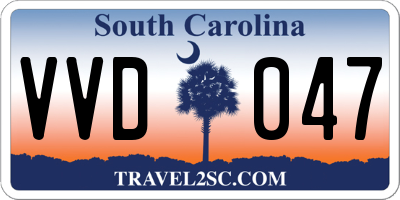 SC license plate VVD047