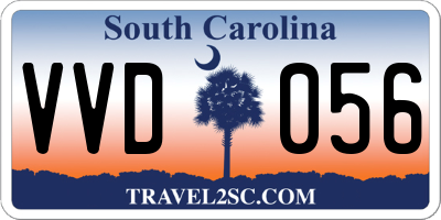 SC license plate VVD056