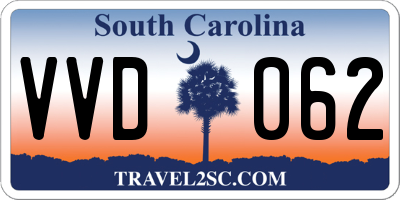 SC license plate VVD062