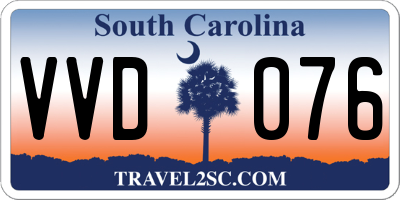 SC license plate VVD076