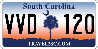 SC license plate VVD120