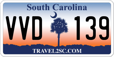 SC license plate VVD139