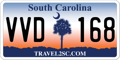 SC license plate VVD168