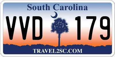 SC license plate VVD179
