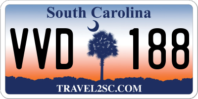 SC license plate VVD188