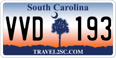 SC license plate VVD193