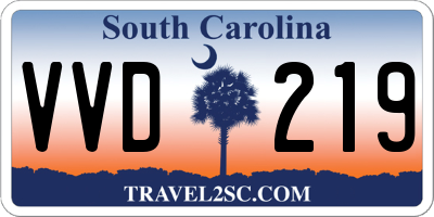 SC license plate VVD219