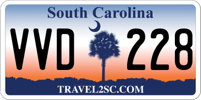 SC license plate VVD228