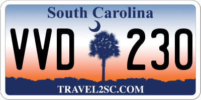 SC license plate VVD230