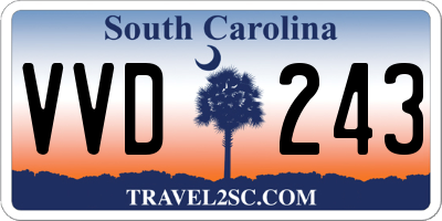 SC license plate VVD243