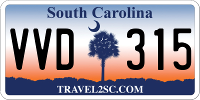 SC license plate VVD315