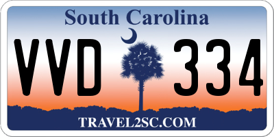 SC license plate VVD334