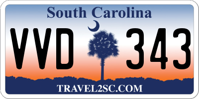 SC license plate VVD343