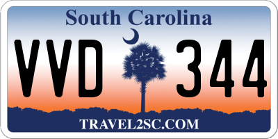 SC license plate VVD344